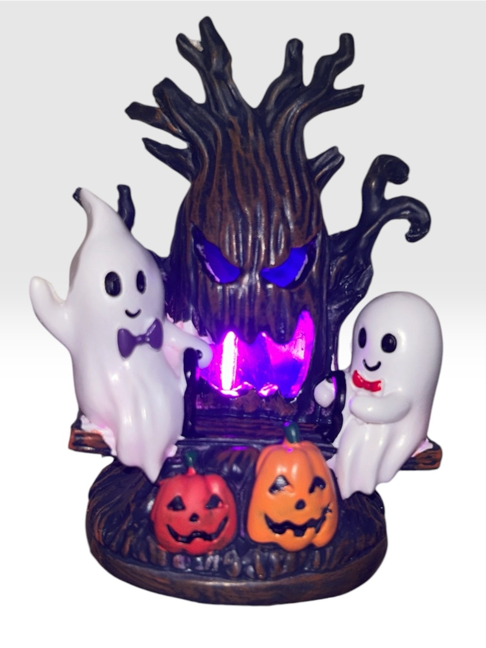 Halloween Ghost & Pumpkin LED nightlight - White/brown